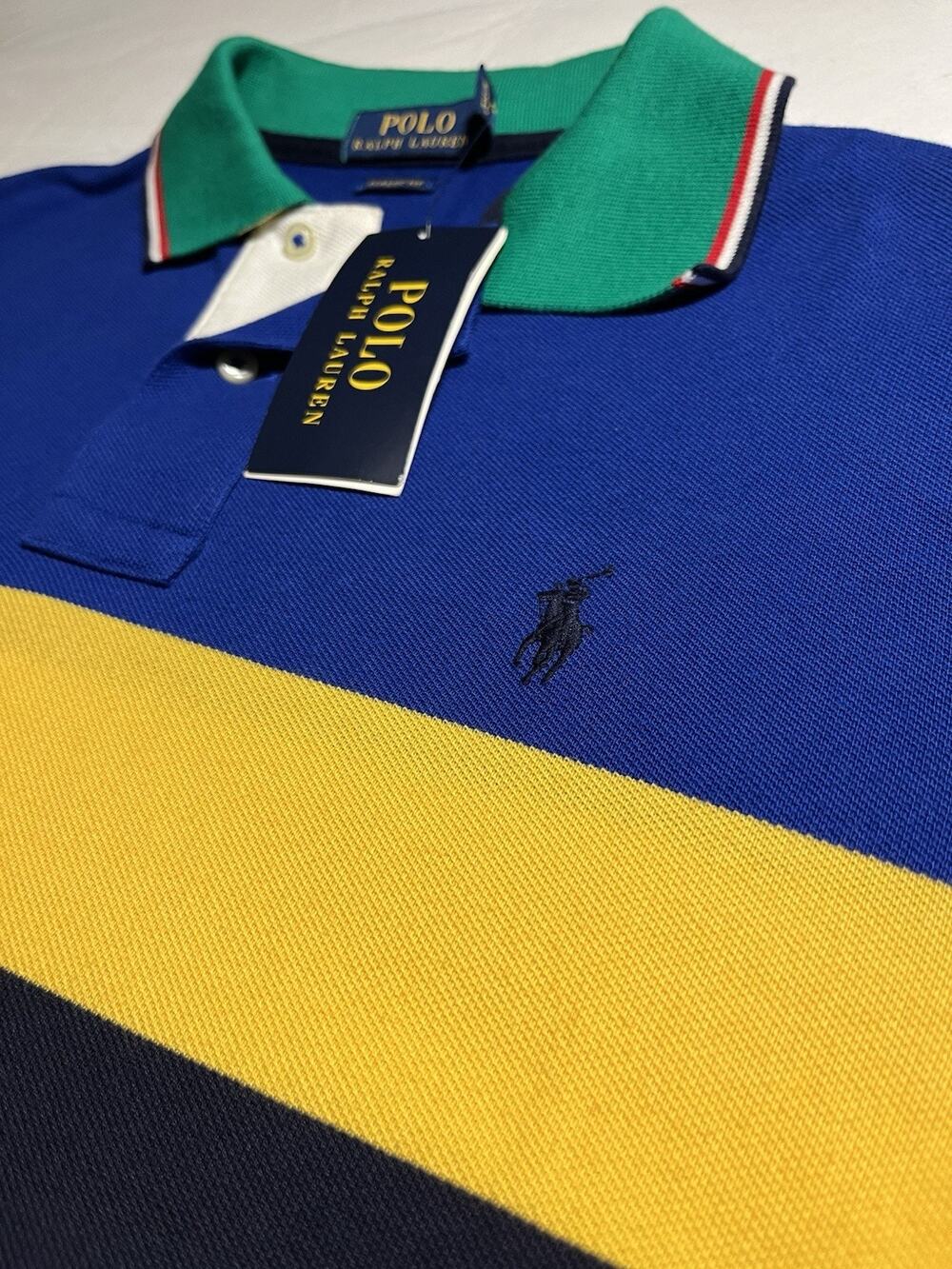 Polo Ralph Lauren Classic Fit Polo Shirt Mens M Colorblock Multicolor NWT